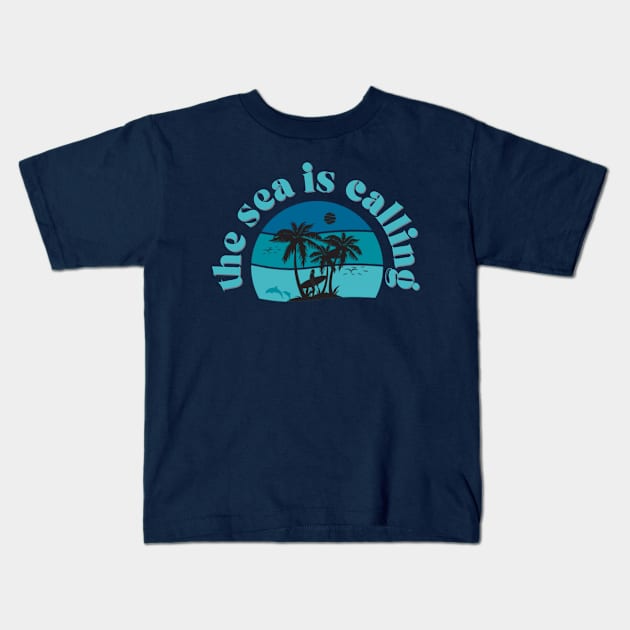 The Sea Is Calling Kids T-Shirt by THINK. DESIGN. REPEAT.